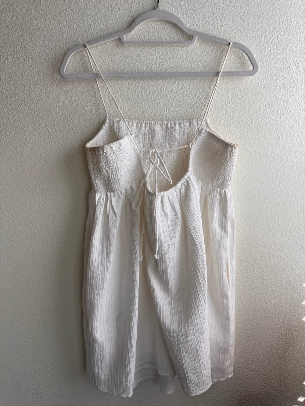 American Eagle Outfitters Cream Smocked Midi Sundress - Picture 5 of 5